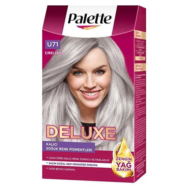 Palette Deluxe Hair Dye - Elmas Grisi (Diamond Gray) with Marula Oil - Nourishing, Long-Lasting Color
