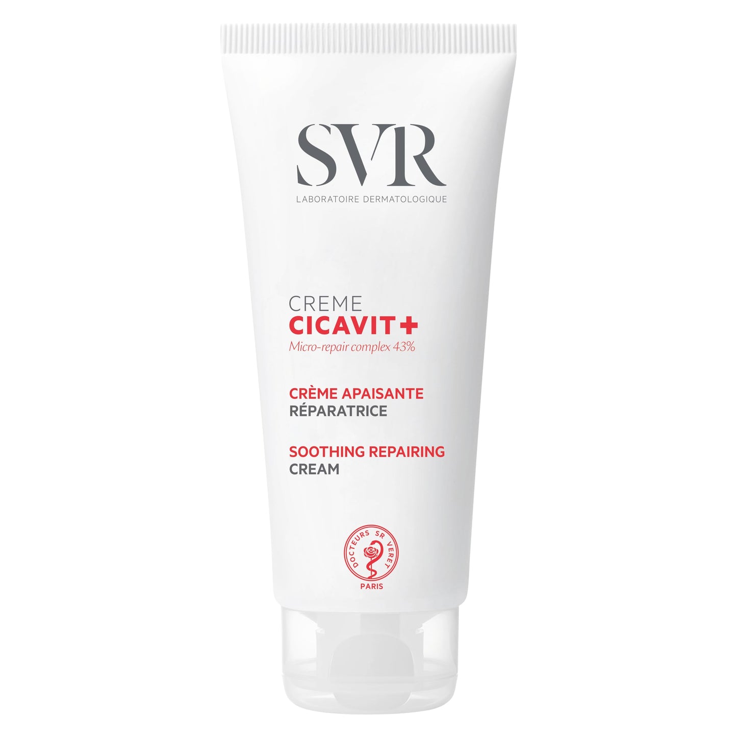 SVR Cicavit+ Creme 100ml - Soothing Moisturizing Cream for Irritated Skin, Non-Greasy, Suitable for Babies, Children, and Adults