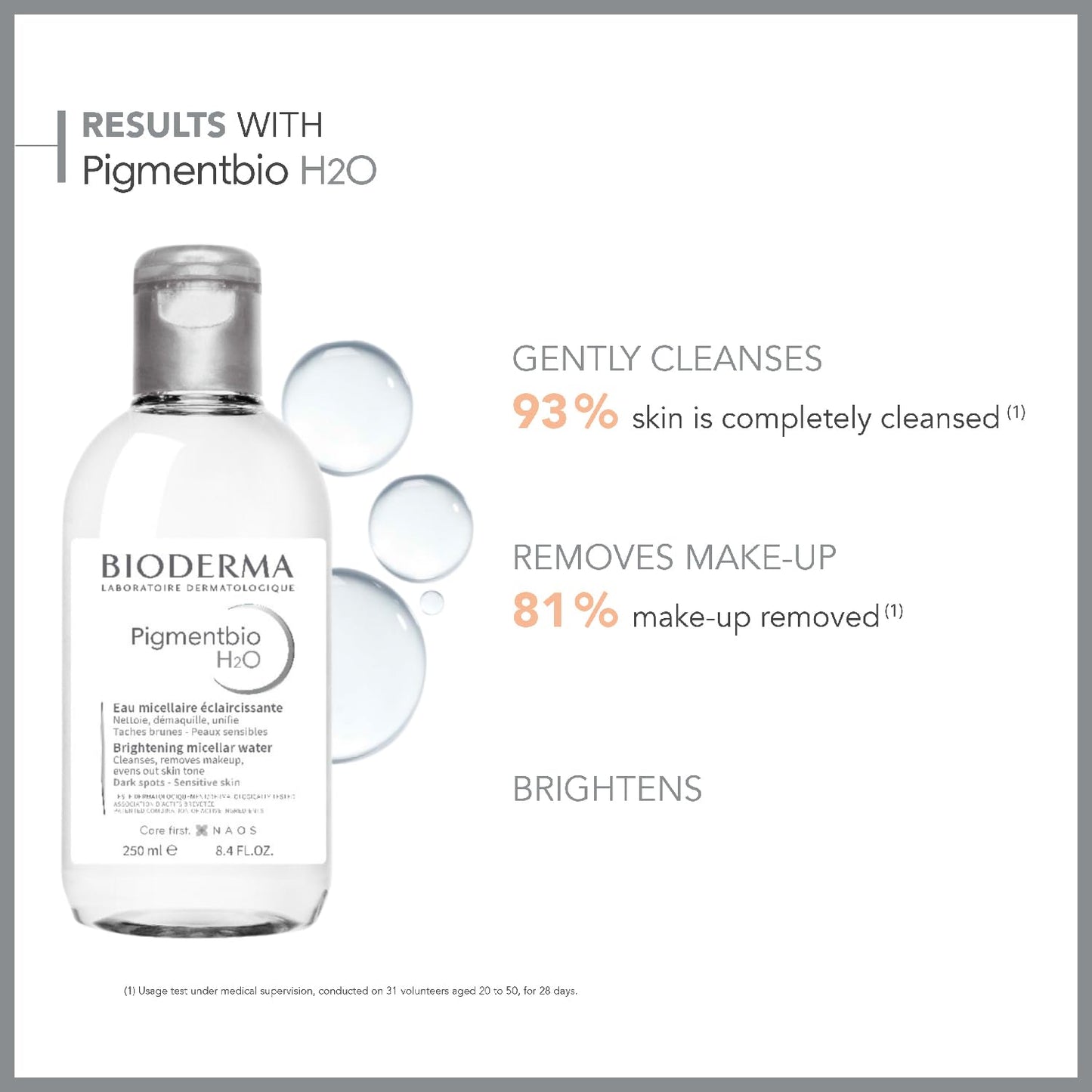 Bioderma Pigmentbio H2O Micellar Makeup Remover for Sensitive Skin - 8.45 fl oz Gentle Skincare