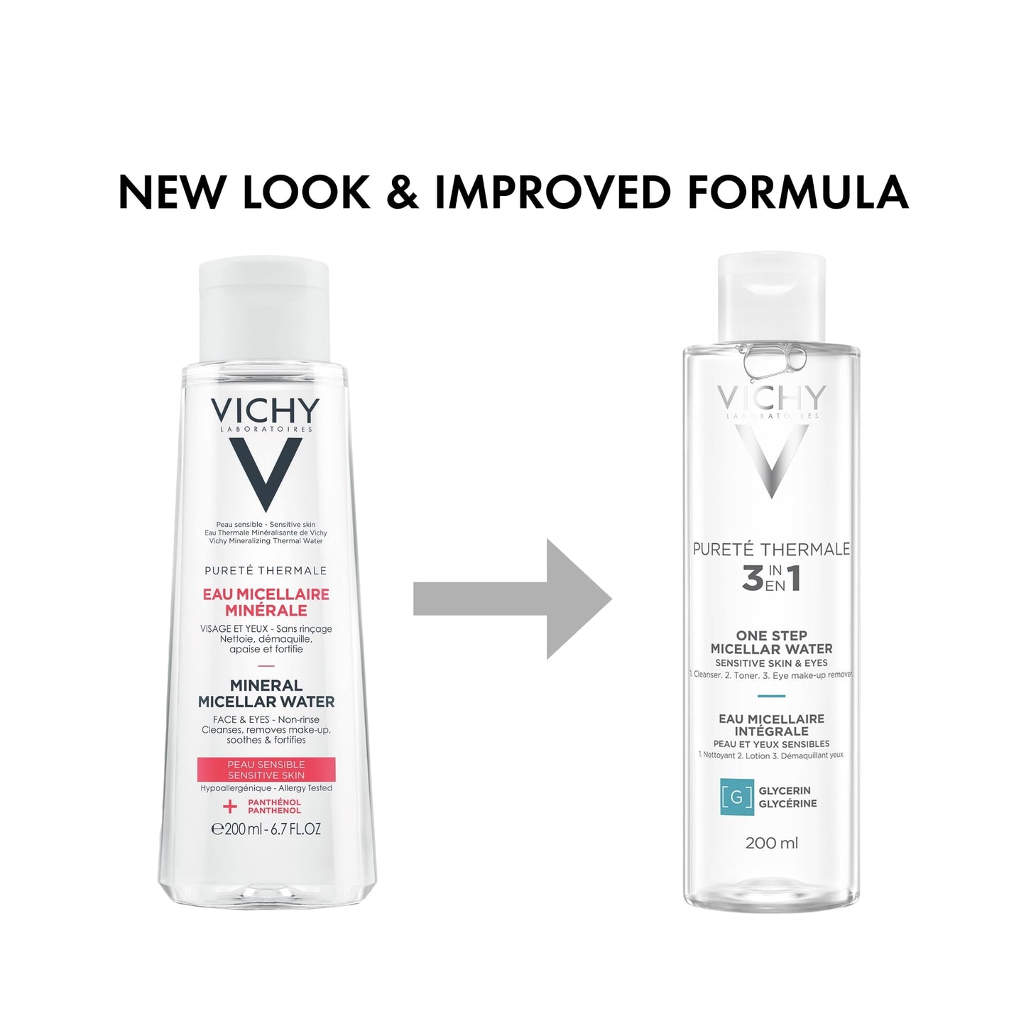 Vichy Mineral Micellar Water - Gentle Makeup Remover & Cleanser for Sensitive Skin