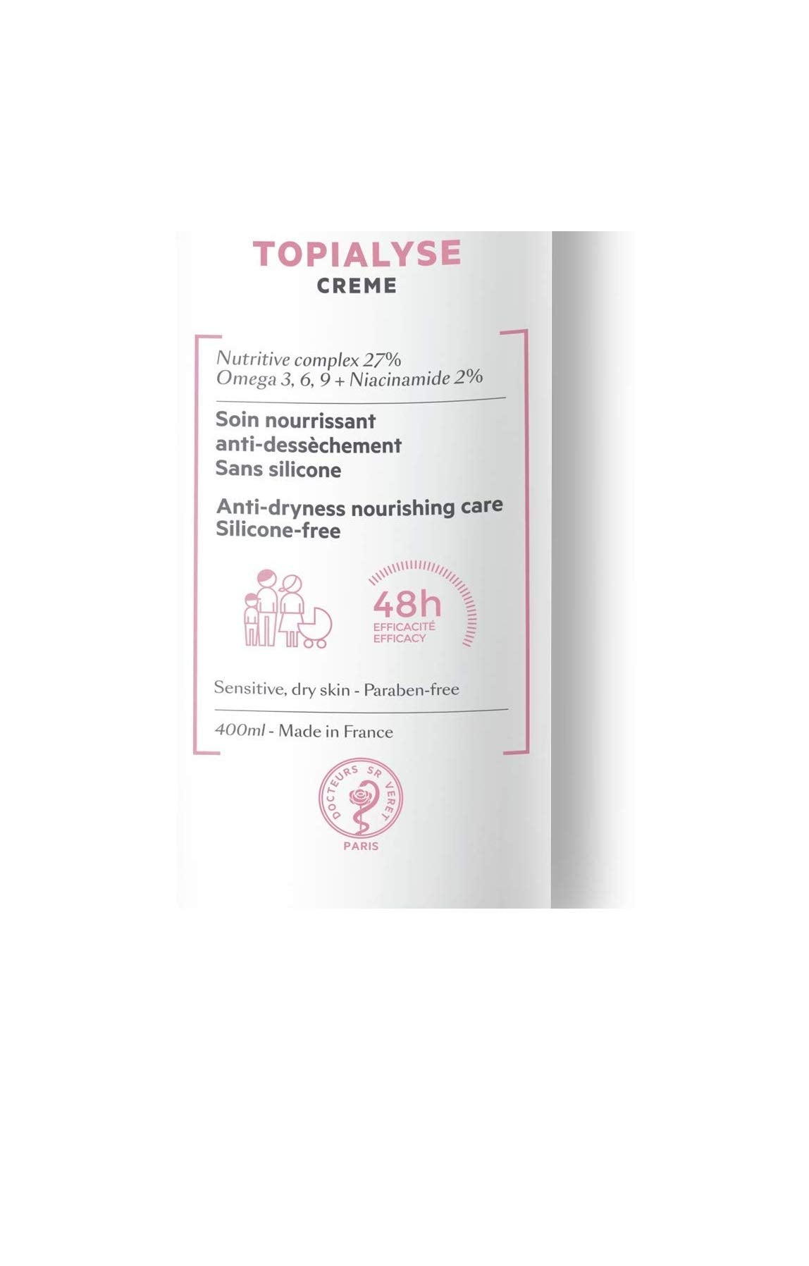 SVR Topialyse Moisturizing Cream - 400ml - Hydrating Cream for Dry Skin Relief, Non-Greasy Moisturizer