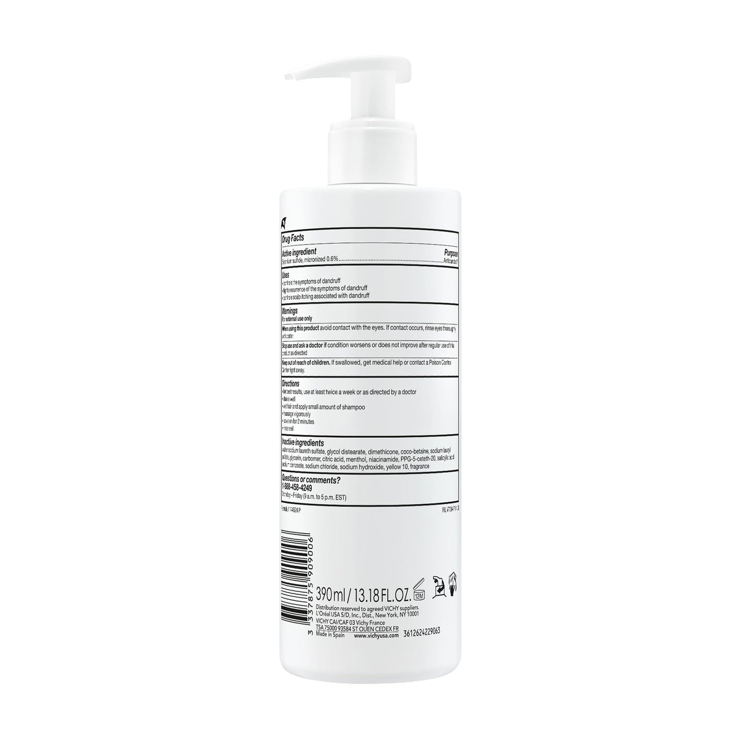 Vichy Dercos Anti-Hair Loss Shampoo with Aminexil - Strengthening, 6.76 fl oz