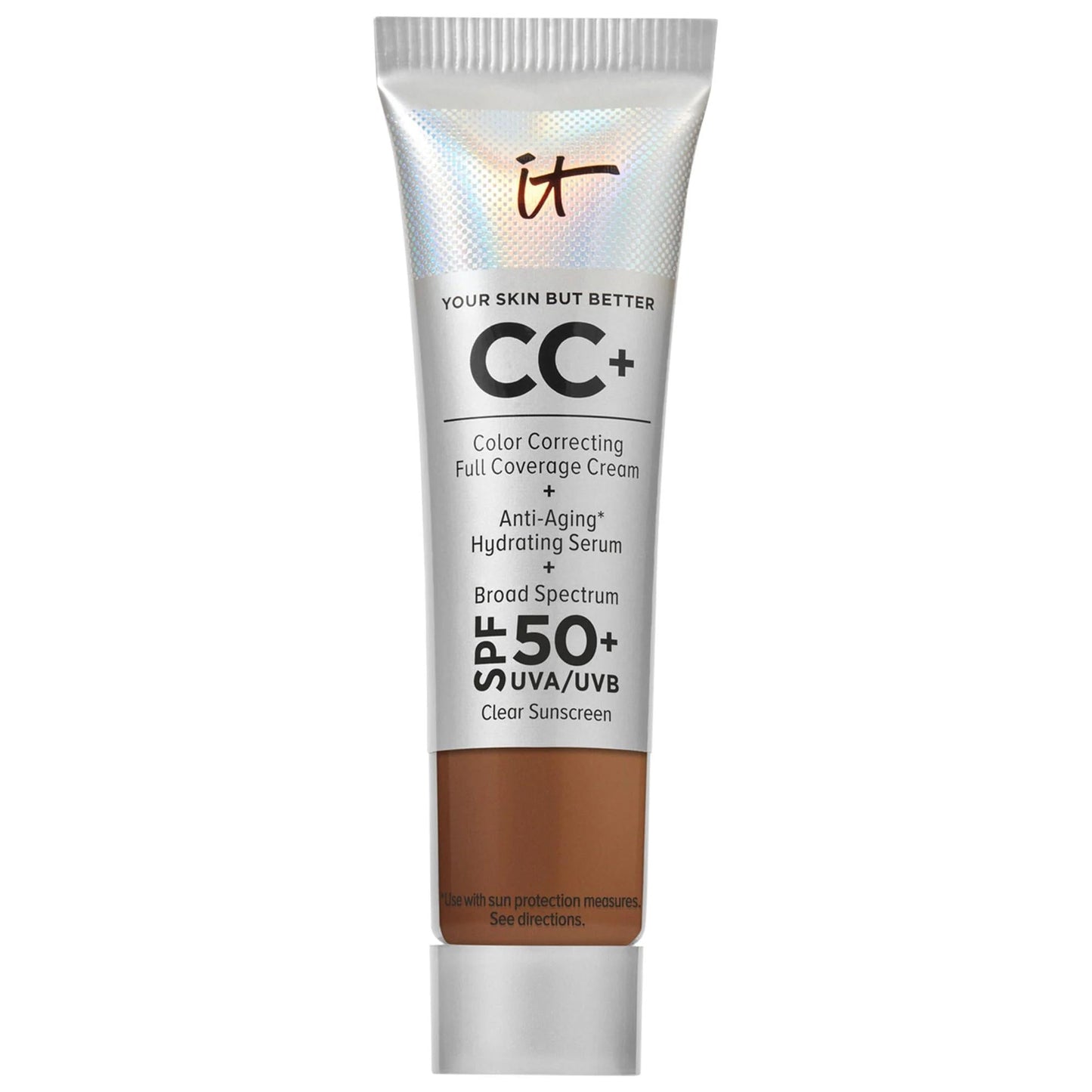 IT Cosmetics Mini CC+ Cream Full Coverage Color Correcting Foundation with SPF 50+ - Vegan, Cruelty-Free Beauty