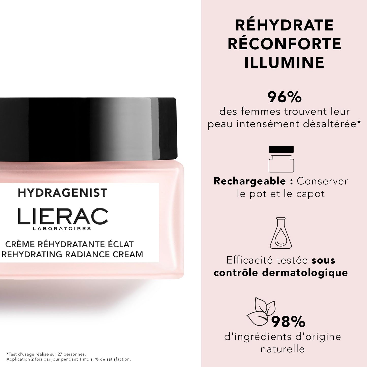 Lierac Hydragenist Moisturizing Cream for Dry Skin - 50ml, Natural Ingredients, Radiant & Hydrated Skin