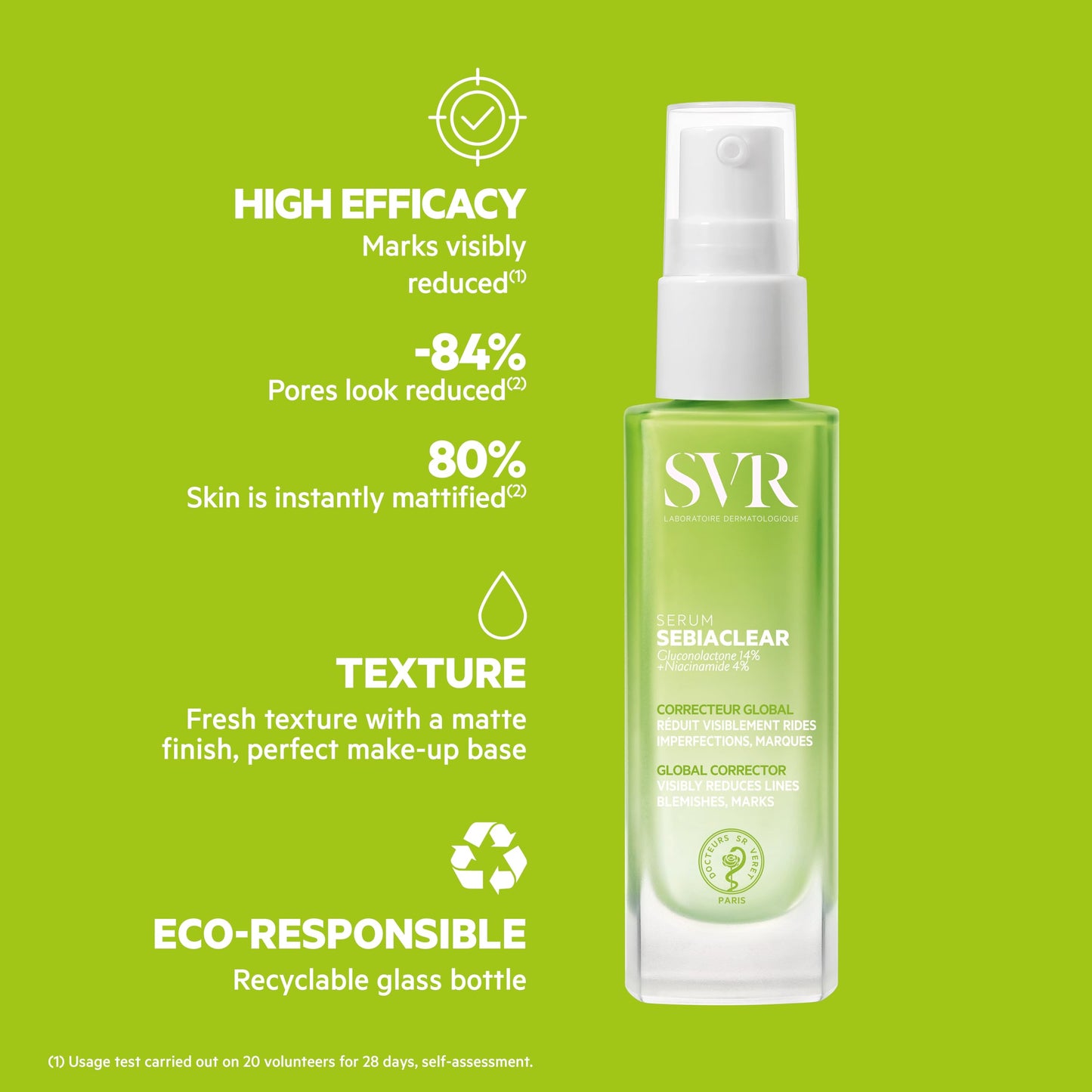 SVR Sebiaclear Serum 30ml - Non-Comedogenic Skincare for Oily Skin, Hypoallergenic Serum with Gluconolactone & Salicylic Acid