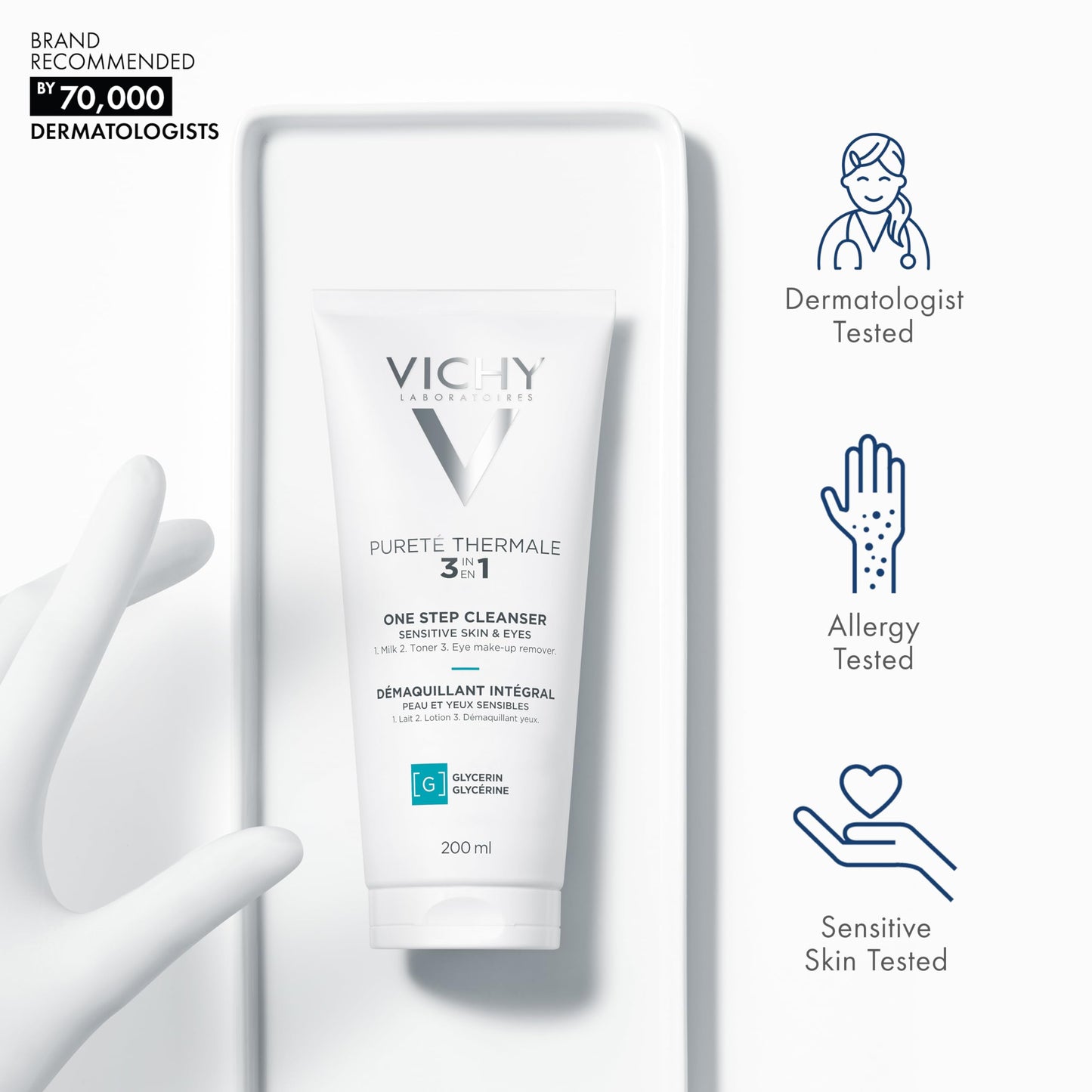 Vichy Demaquillant Integral 200ml - Gentle 3-in-1 Makeup Remover for Normal & Dry Skin