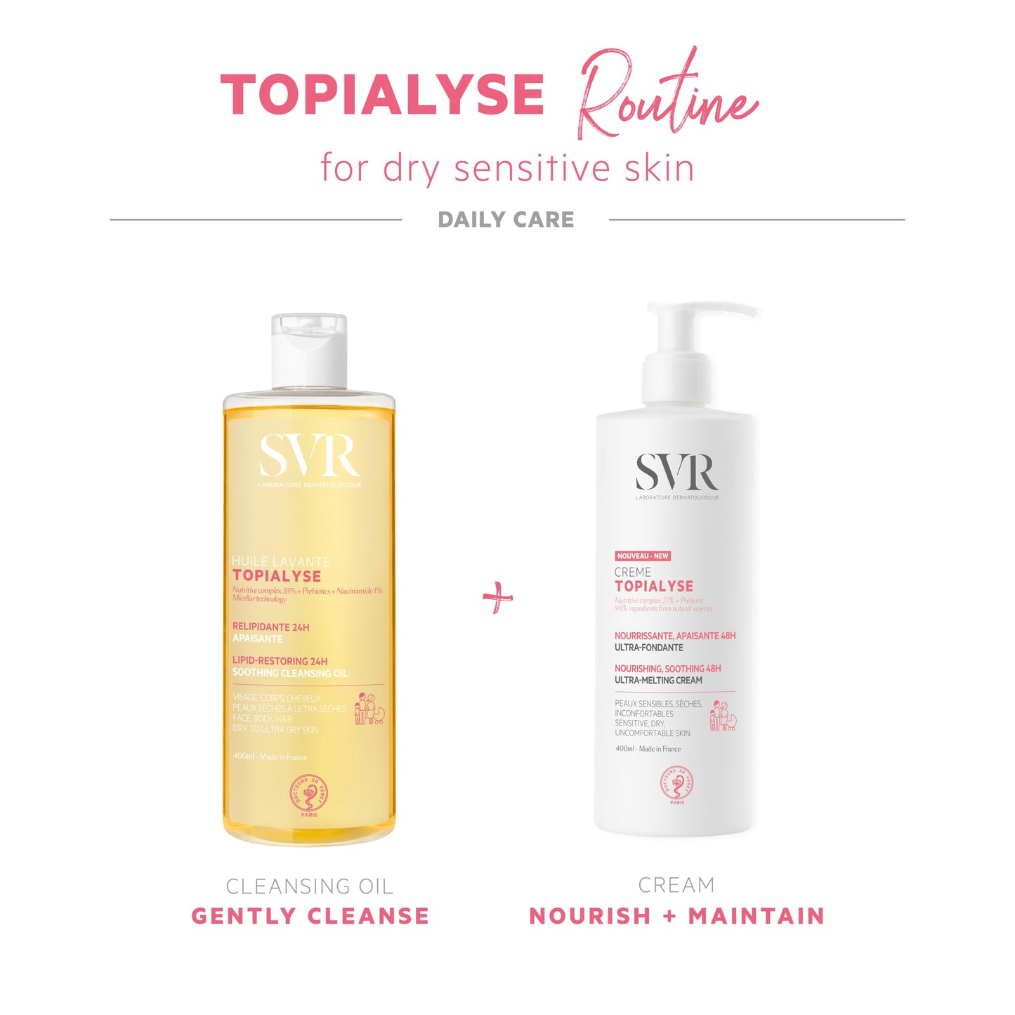 Svr Topialyse Lavender Oil Body Wash 400Ml - Gentle, Moisturizing Body Cleanser for Sensitive Skin