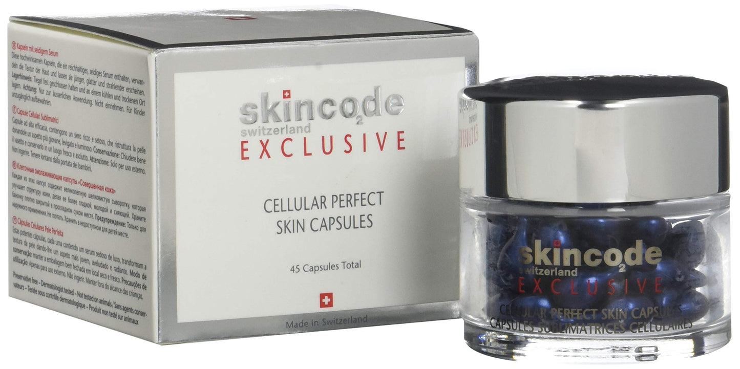 Skincode Cellular Perfect Skin Capsules 45 Count - Skin Care Serum for Smooth, Soft, and Bright Skin