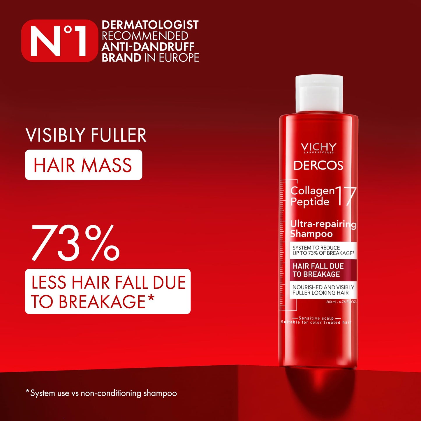 Vichy Dercos Anti-Grease Shampoo for Excessive Oiliness Control, Dermatologically Tested, 200ml