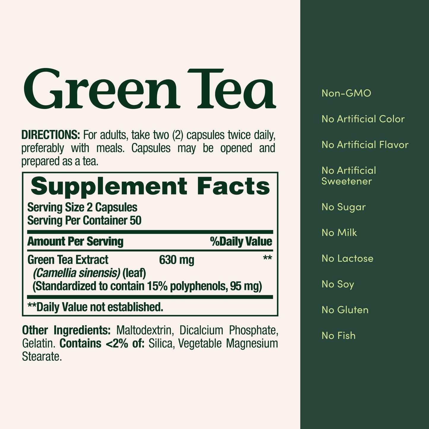 Nature's Bounty Green Tea Supplement 315mg - Antioxidant Support Dietary Supplement for Health-Conscious Individuals