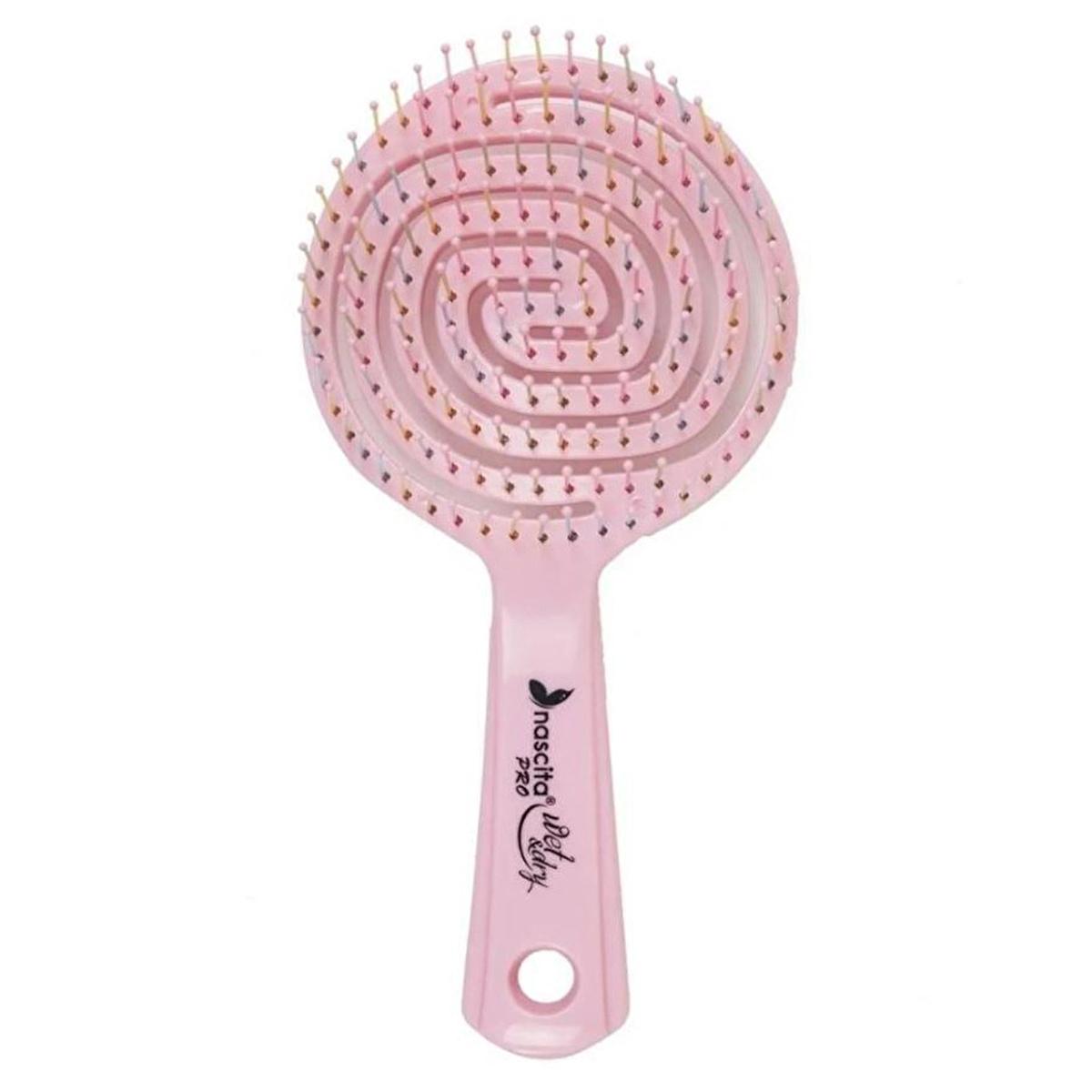 Nascita 3D Flexi Kontrol Hair Brush - Ergonomic Anti-Static Detangling Brush for Curly Hair, Reduces Frizz & Flyaways