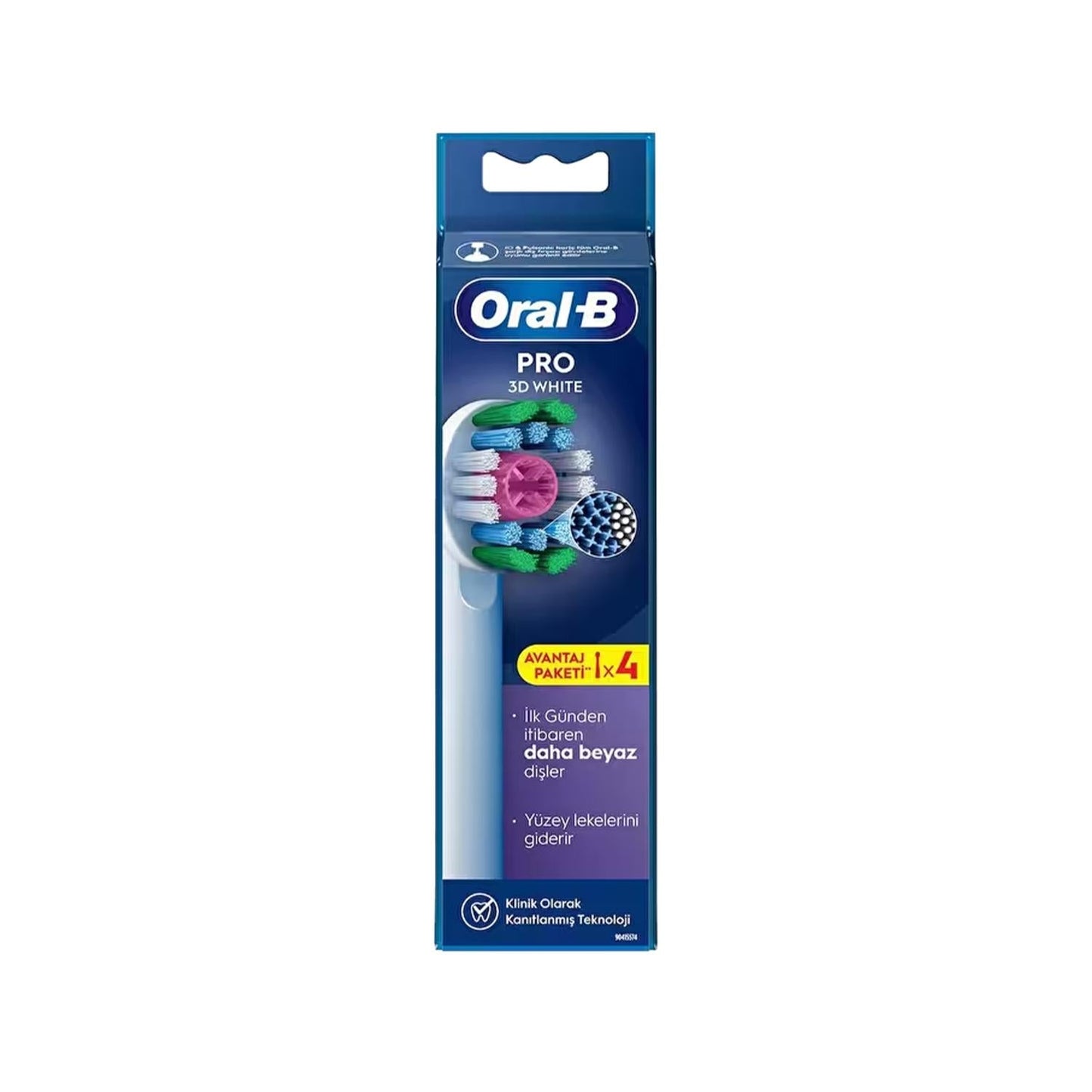 Oral-B Pro 3D White X-Filament Replacement Toothbrush Heads (4 Pack) - Compatible with Oral-B Electric Toothbrush Handles
