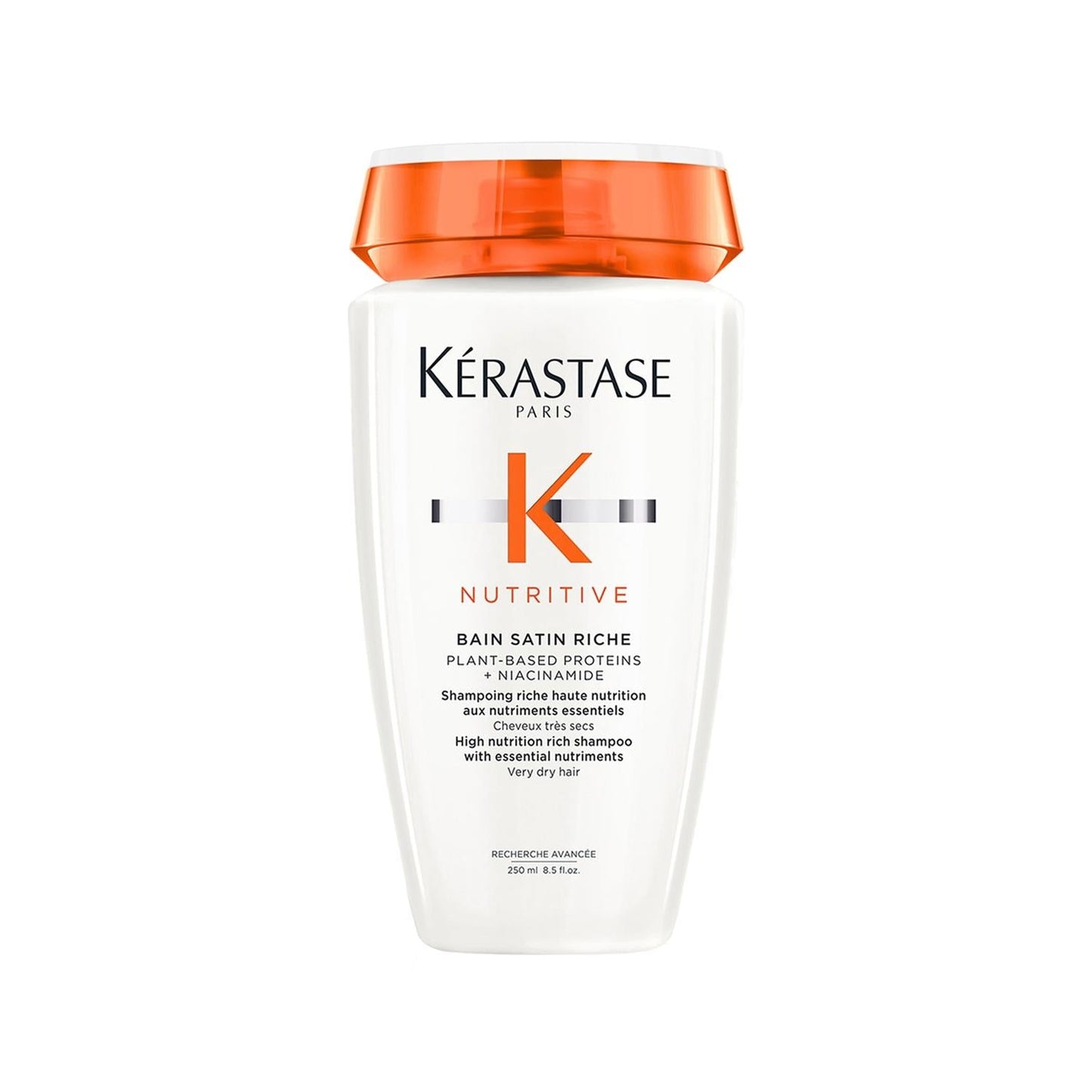 Kerastase Nutritive Bain Satin Riche Moisturizing Shampoo for Dry Hair - 250ml, Luxurious Hydration & Repair