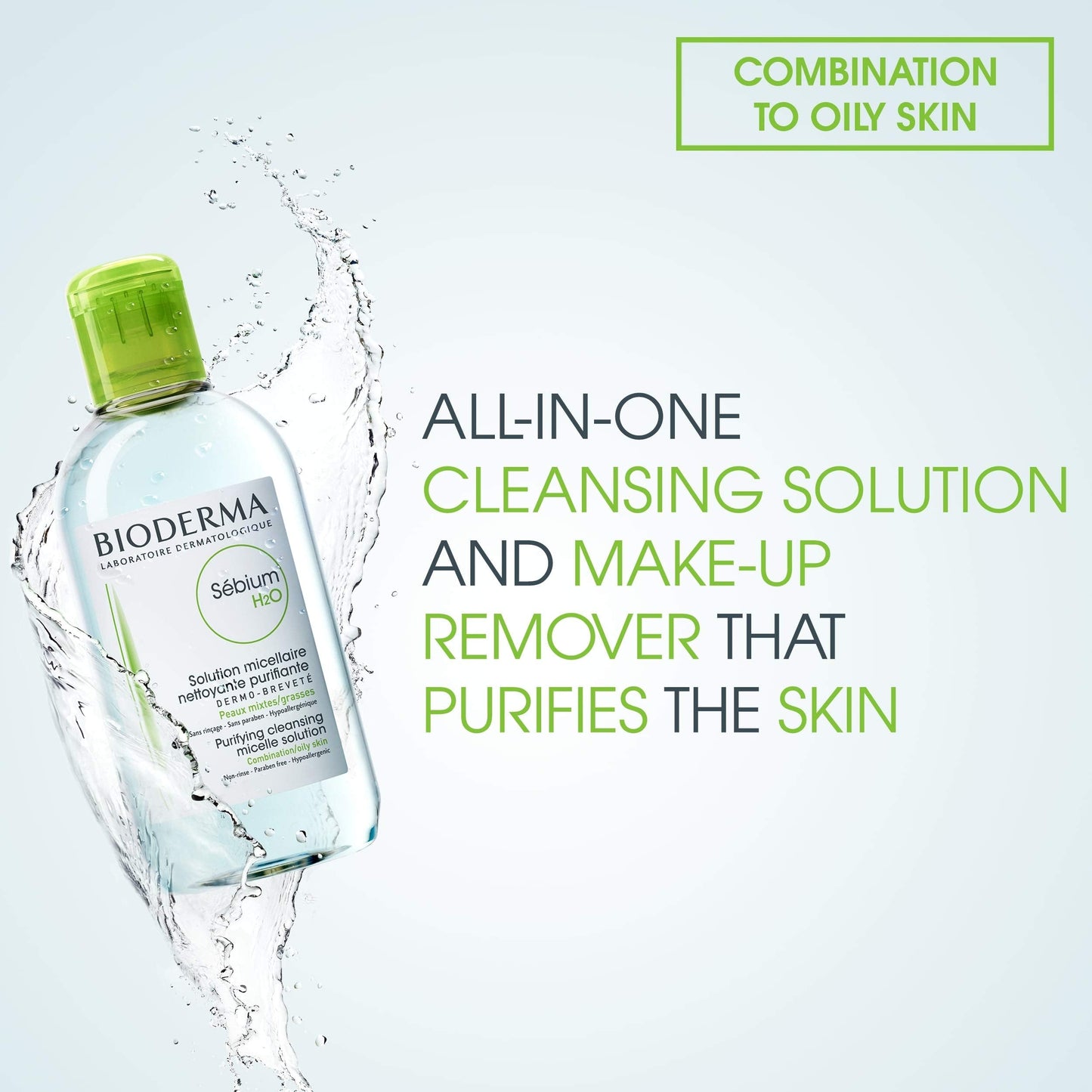 Bioderma Sebium Skincare Set for Oily Skin - Gentle Cleansing & Non-Comedogenic - Sebium H2O & Foaming Gel