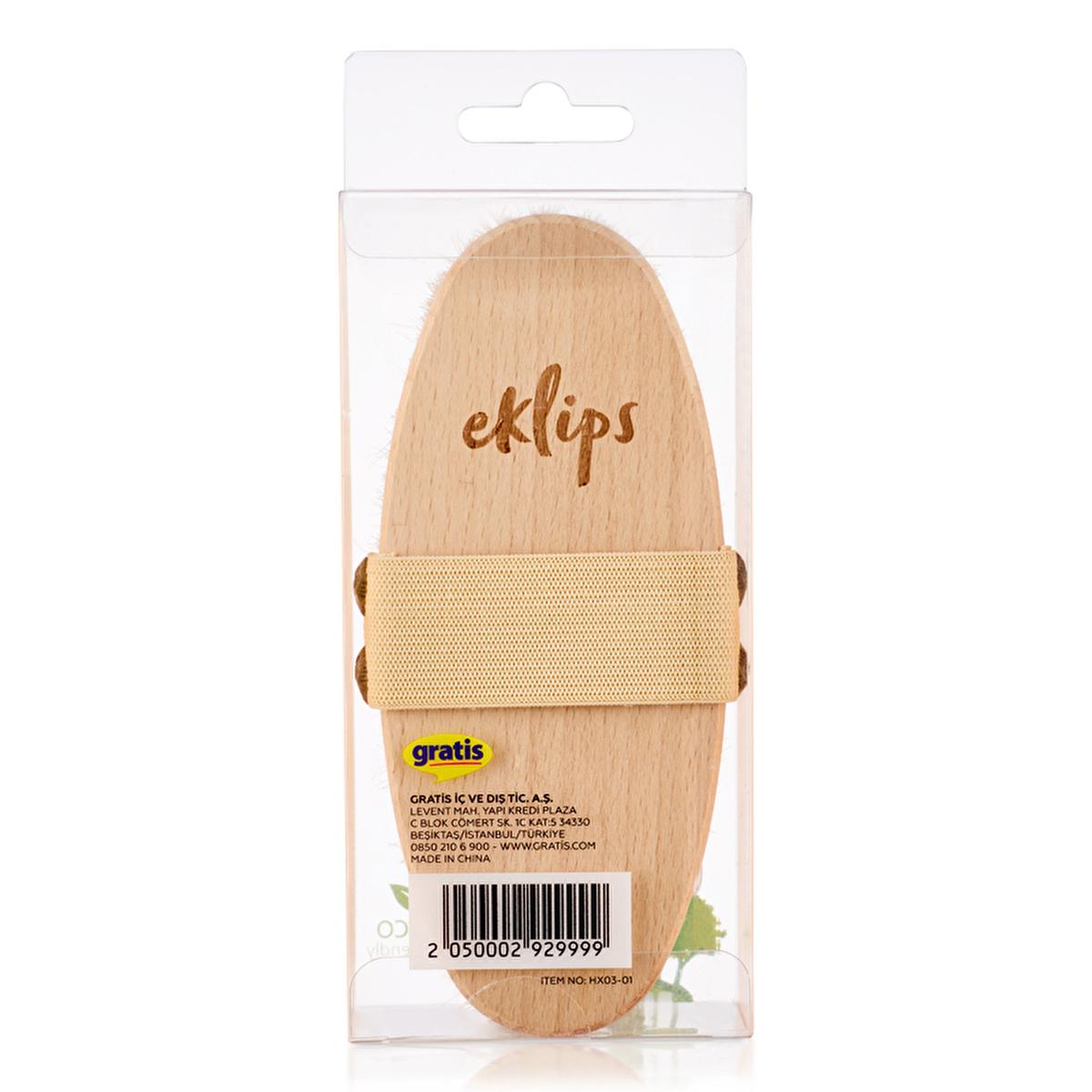 Eklips Eco Natural Bristle Body Brush for Dry Brushing & Cellulite Reduction - Gentle Exfoliating Brush for Smooth Skin