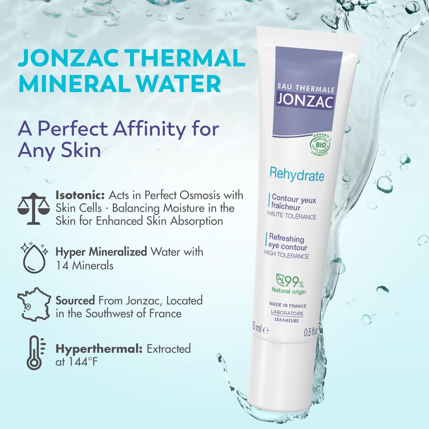 Eau Thermale Jonzac Soothing Eye Cream for Sensitive Skin - Hypoallergenic & Natural