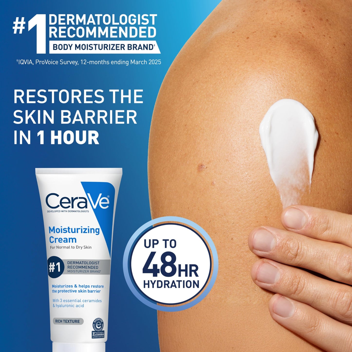 CERAVE Moisturizing Face Cream with SPF 50 - Hydrating, Non-Comedogenic Skincare for Normal to Dry Skin