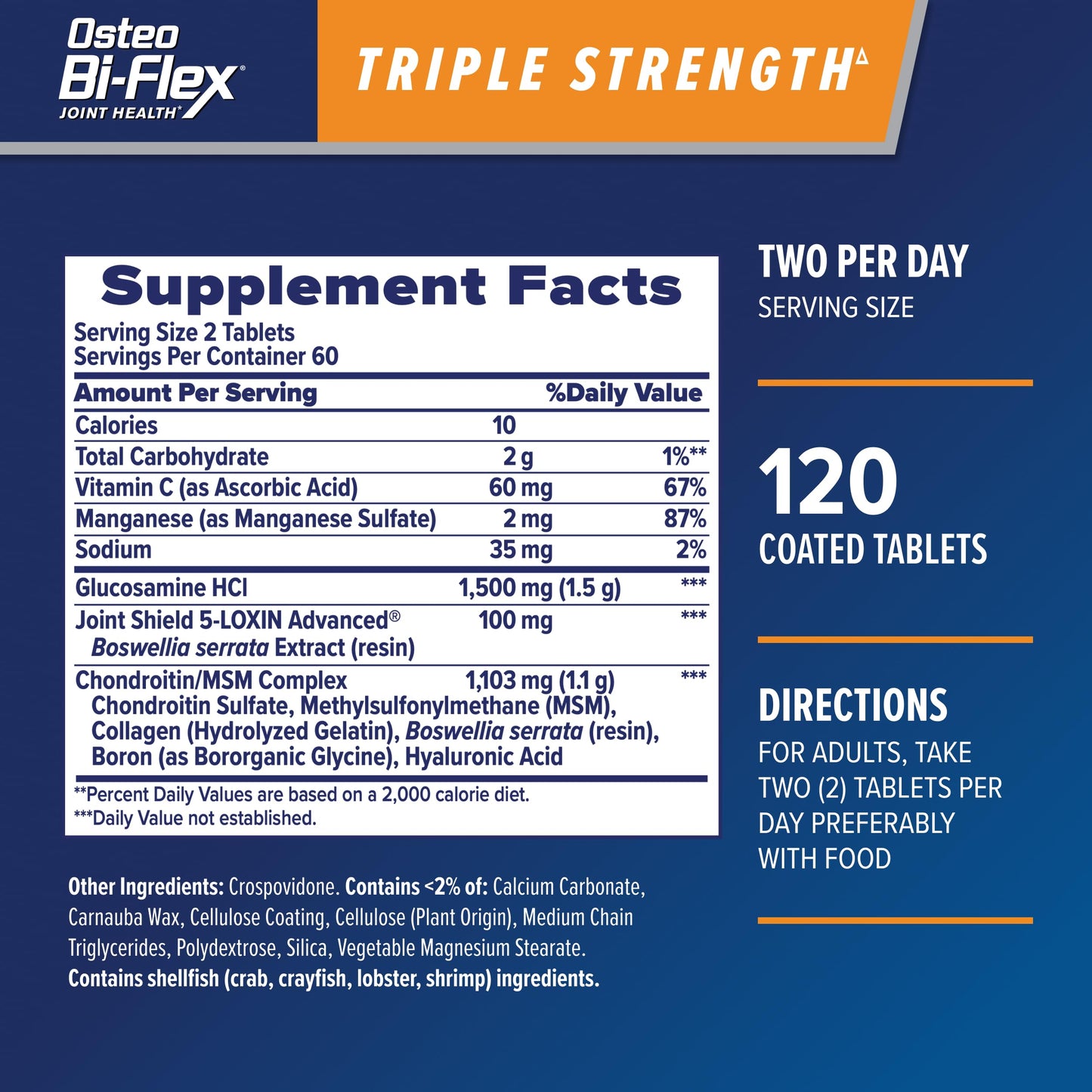 Osteo Bi-Flex 5-Loxin Advanced Boswellia Extract - Essential Joint Support | 120 Tablets