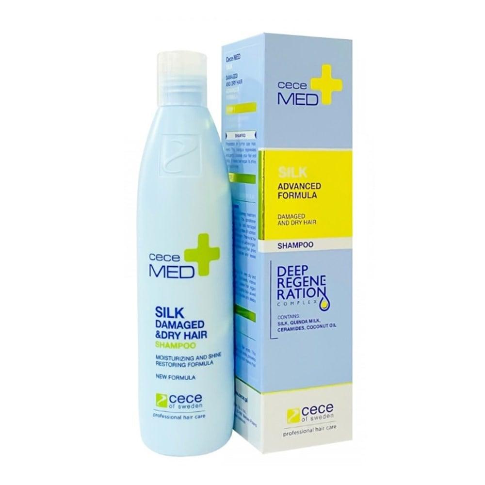 CeceMed Silk Shampoo for Dry & Damaged Hair Repair: Moisturizing, Hydrating, Panthenol & Vitamin E - 10.14 fl oz