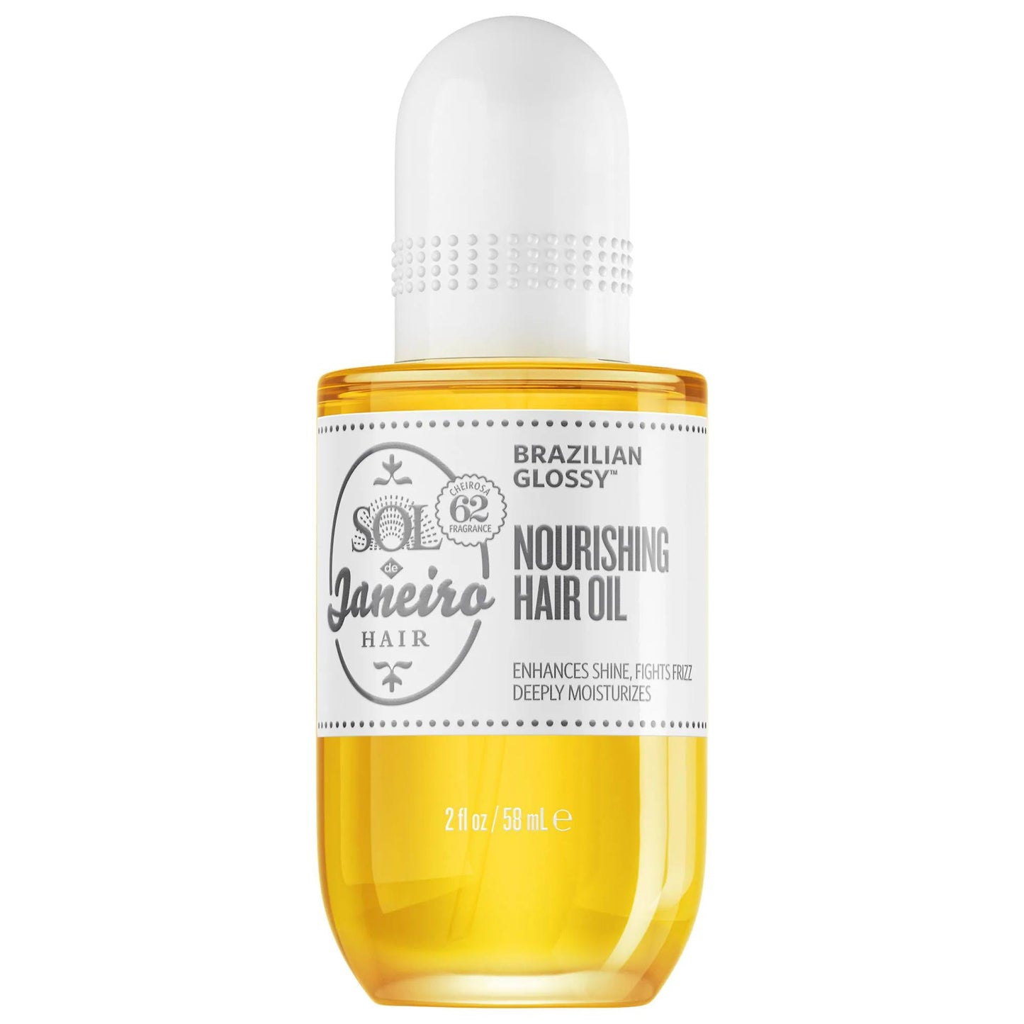 Brazilian Glossy: Anti-Frizz Hair Oil - Nourishes, Repairs Splits, Heat Protection, Vegan - Cheirosa '62 Fragrance