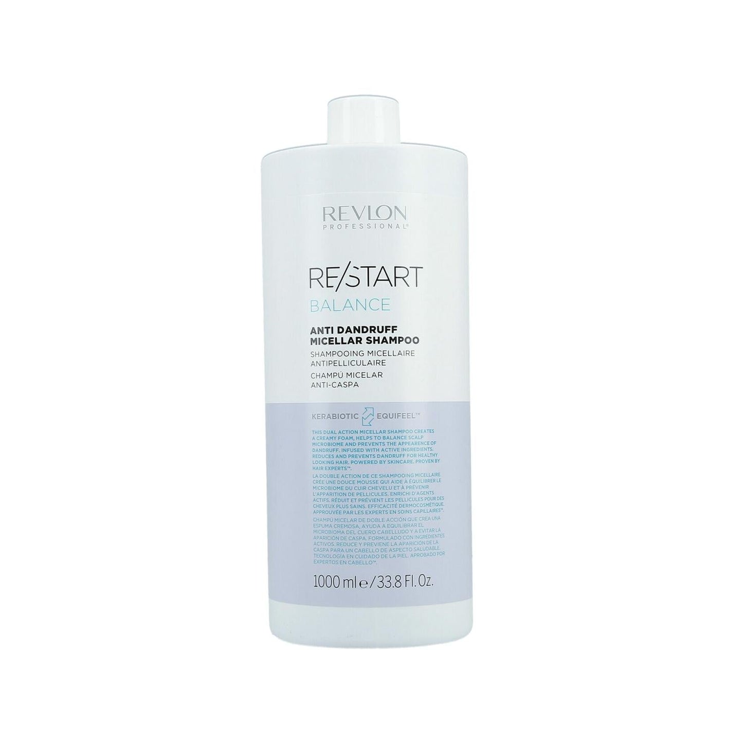 Revlon Restart Balance Anti-Dandruff Micellar Shampoo - 1000ml - Gentle Cleanse, Itch Relief, Flaky Scalp Solution