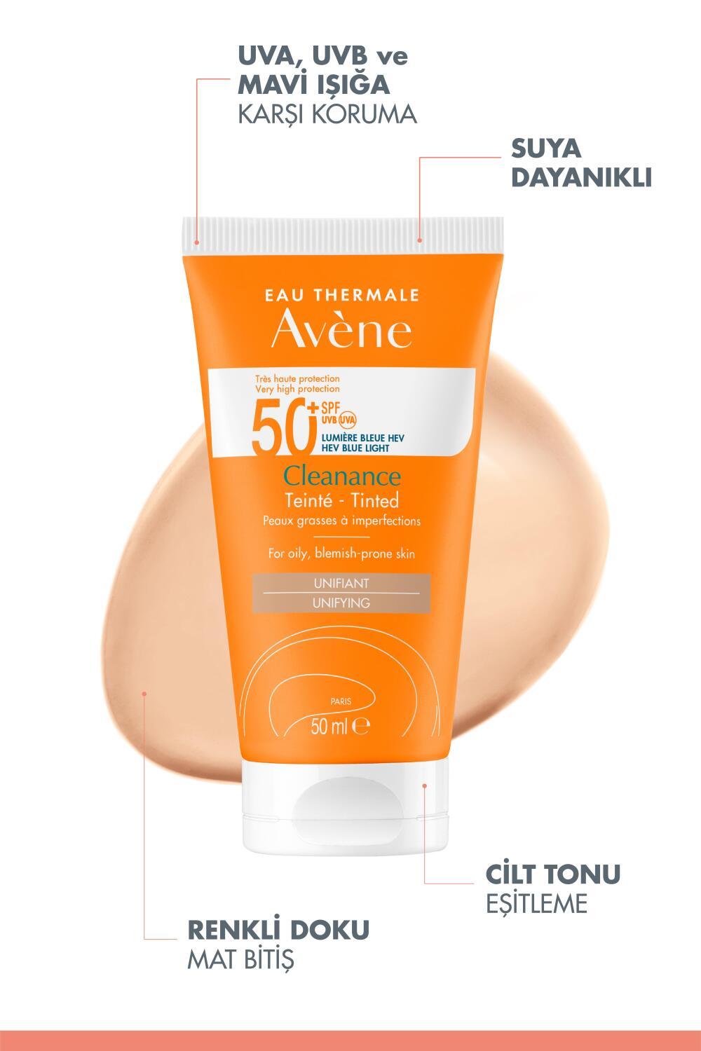 Avene Cleanance SPF 50+ Colored Sunscreen for Oily & Acne-Prone Skin - Non-Greasy, Tinted Protection