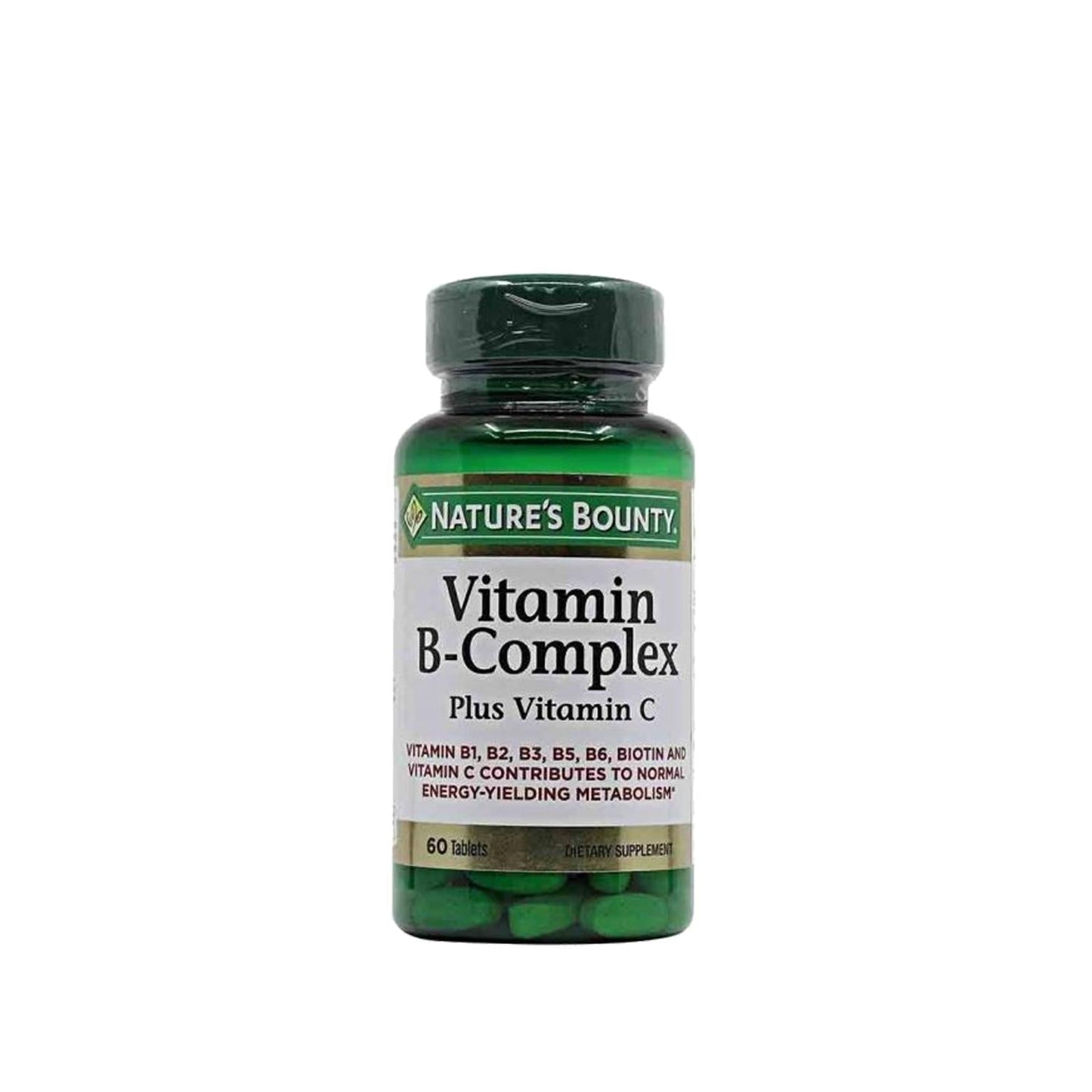 Nature's Bounty Vitamin B-Complex Plus Vitamin C Supplement - 60 Tablets - Immune System Support & Energy Boost