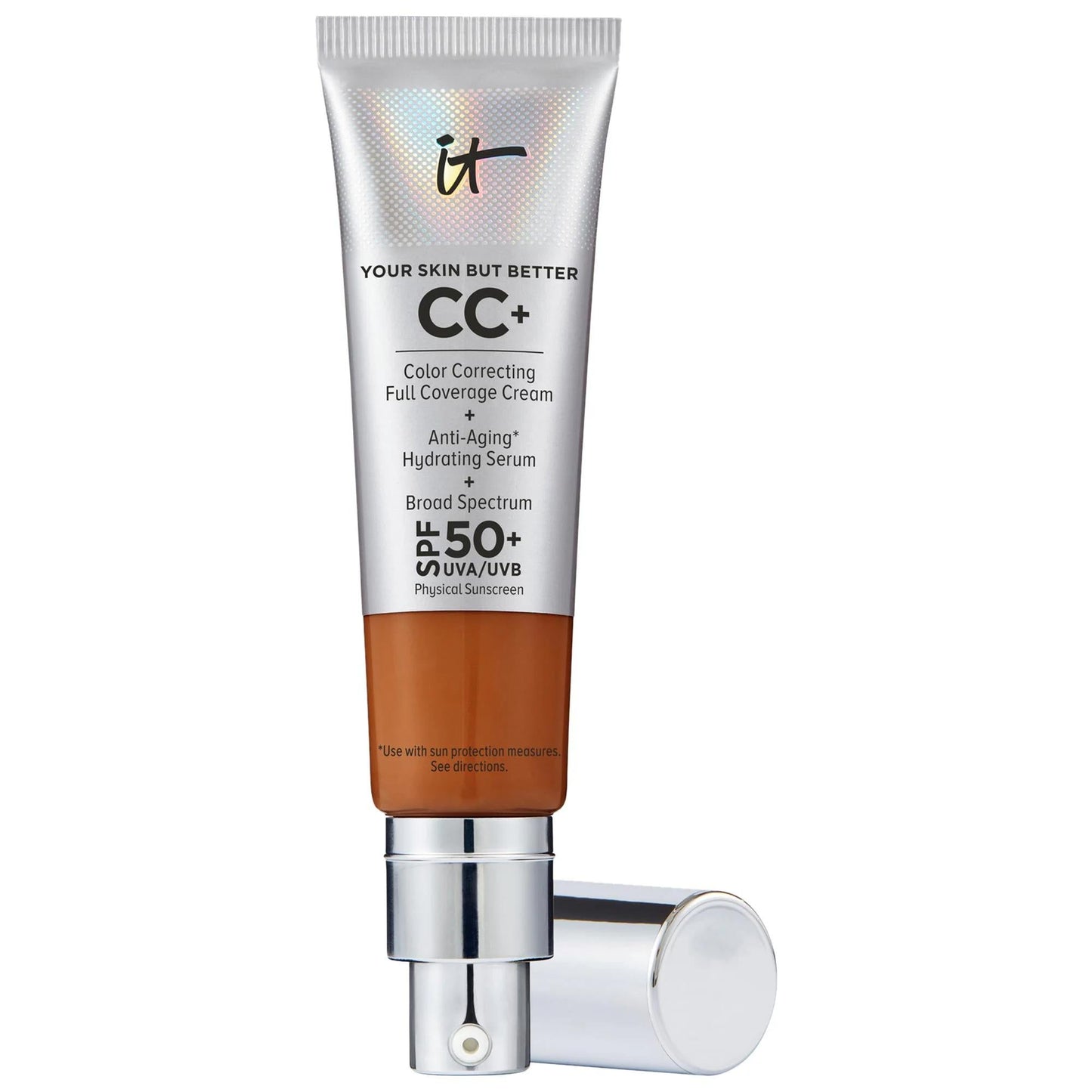 IT Cosmetics CC+ Cream: Full Coverage Color Correcting Foundation with SPF 50+ - Hydrating, Anti-Aging, Flawless Finish
