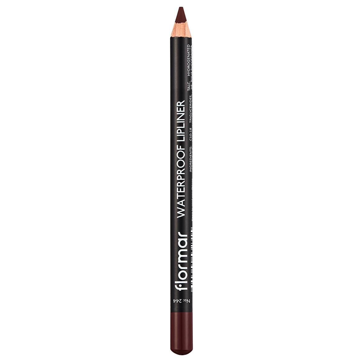 Flormar Waterproof Matte Lip Liner - 244 Chocolate Fondue - High Pigment, Long-Lasting, Smudge-Proof Lip Contour Pencil