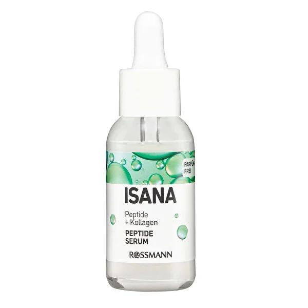 Isana Anti-Aging Serum with Peptides, Collagen & Hyaluronic Acid - Fragrance-Free, Dermatologically Tested - 30ml