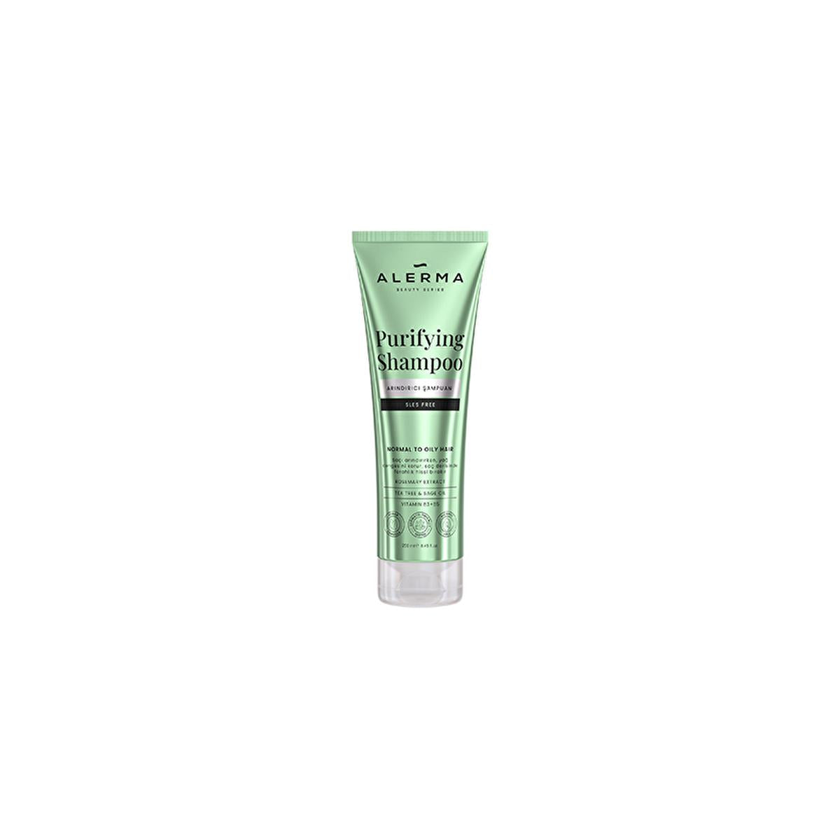 Alerma Sulfate-Free Shampoo for Oily & Thin Hair: Rosemary & Tea Tree Oil for Cleansing, Volume & Shine - Vegan & Paraben-Free