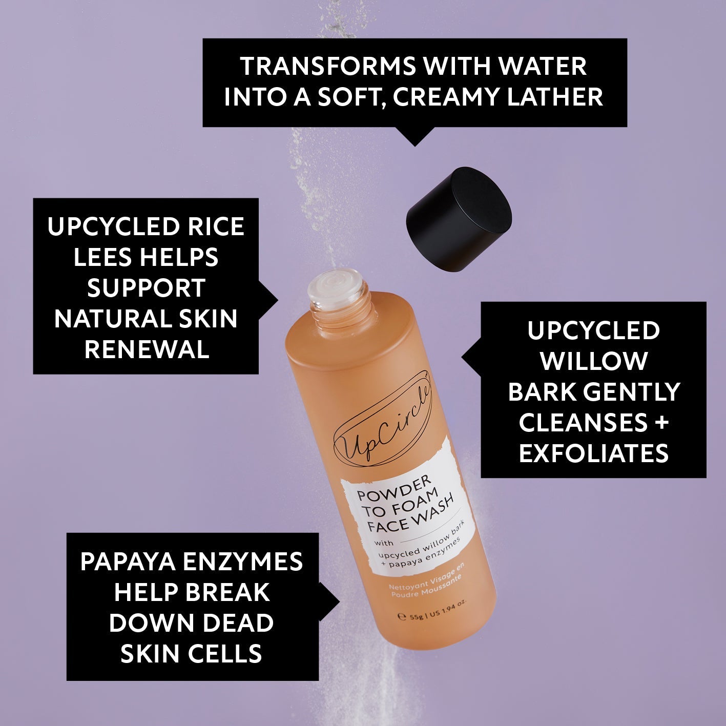 Powder to Foam Face Wash with Willow Bark + Papaya Enzymes - M2G