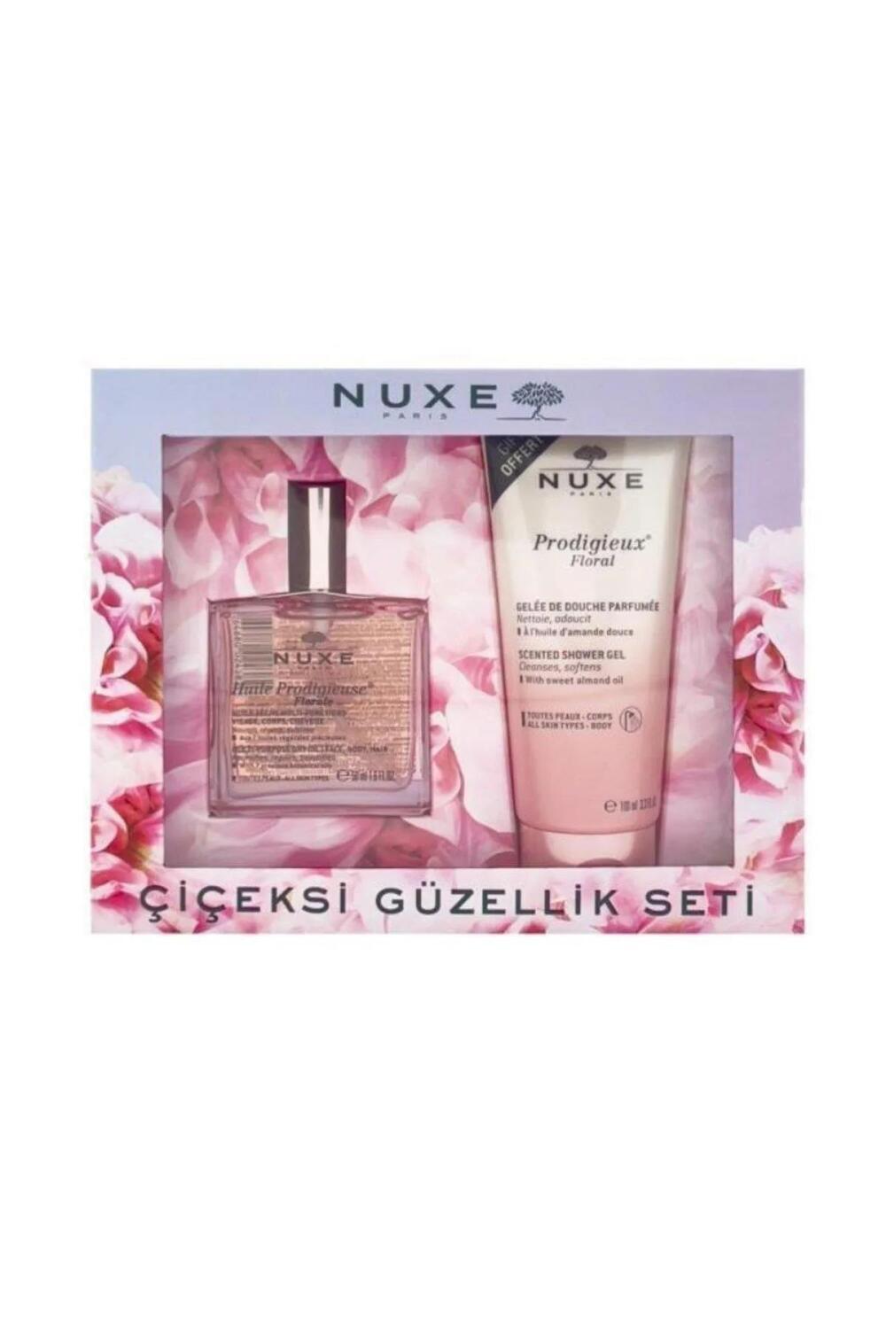 Nuxe Prodigieux Floral Beauty Set - Luxurious Skincare Gift with Huile de Prodigieuse & Shower Gel