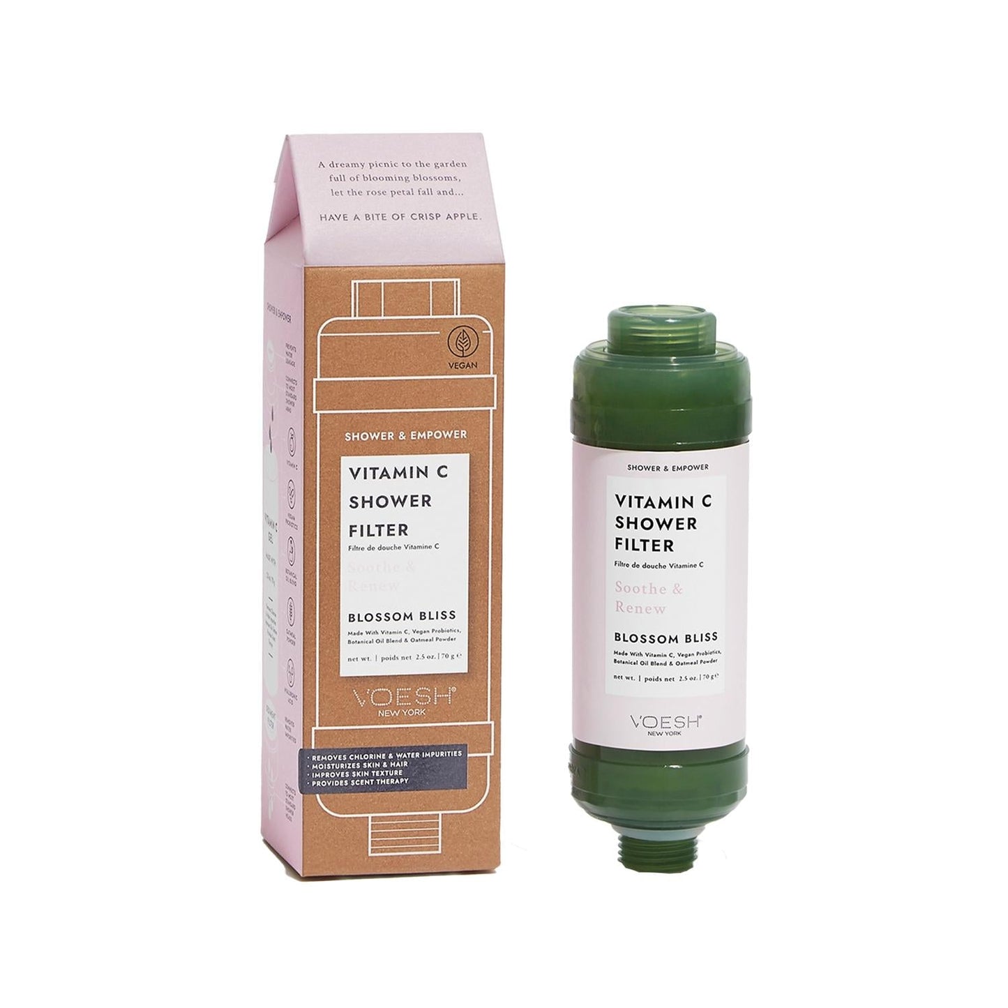 Voesh New York Vitamin C Shower Filter - Flower Design for Skin and Hair Health