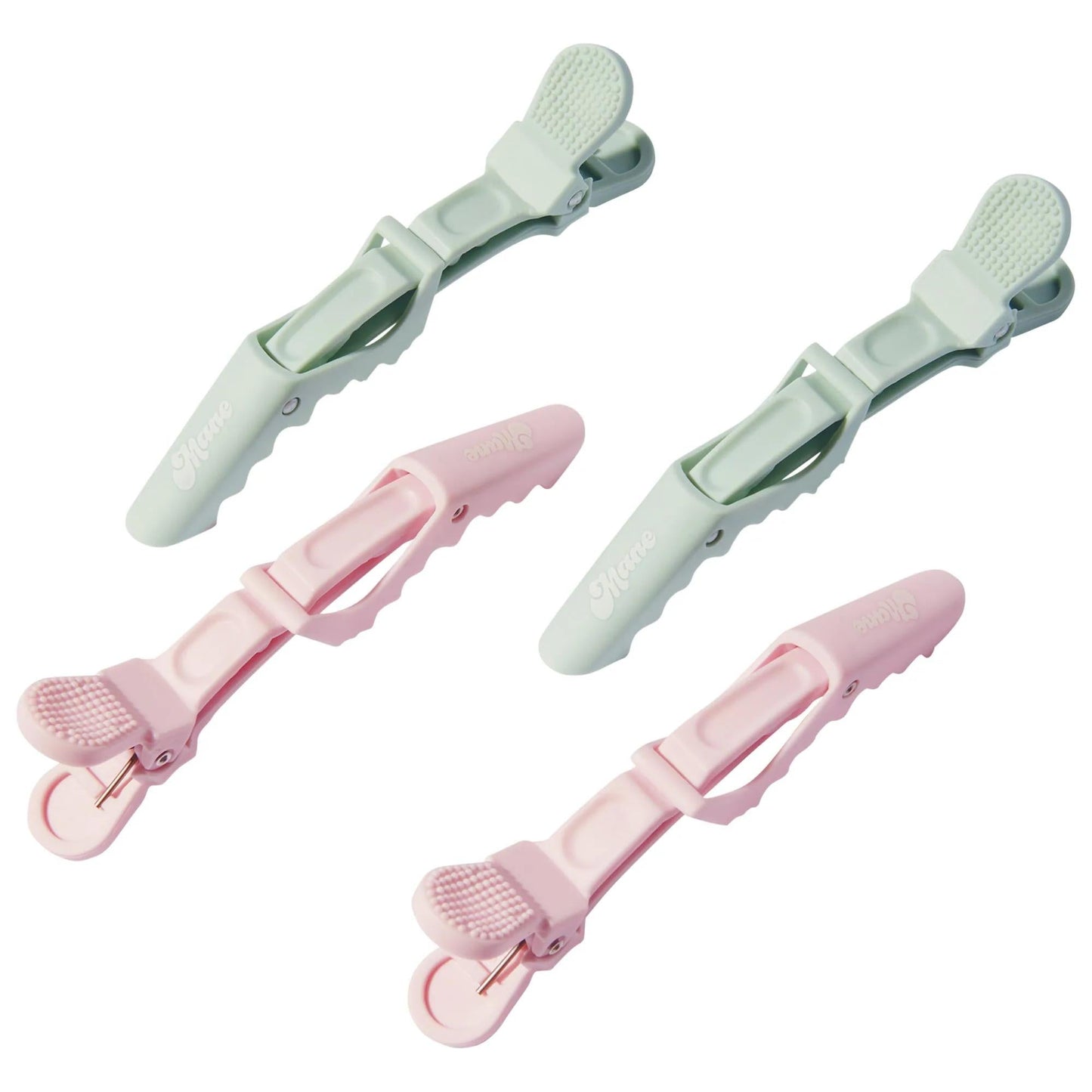 All Grip No Slip: Alligator Hair Clips for Sectioning & Styling - Crease-Free Hold, Wet & Dry Hair, Teal & Pink Set