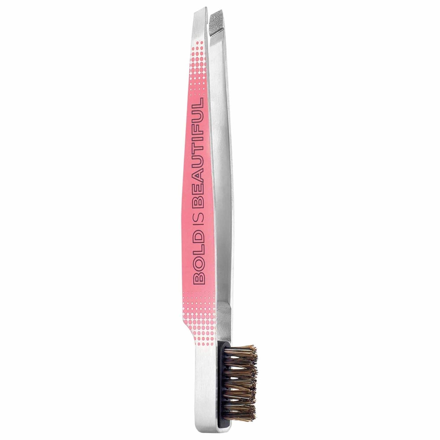 Grooming Tweezer: Diamond Dust Slanted Eyebrow Tweezers & Brow Brush - Precise Shaping & Fine Hair Removal