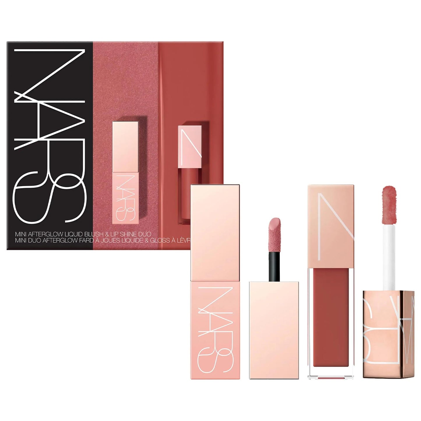 Mini Afterglow Liquid Blush & Lip Shine Duo - Paraben-Free, Hydrating Formula for Natural Glow
