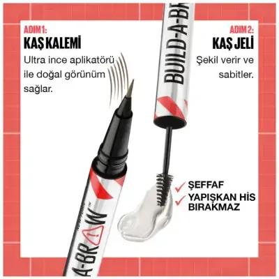 Maybelline 2-in-1 Black Brown Eyebrow Pen & Setting Gel: Define, Shape & Hold All Day. Long-Lasting Brow Definer & Shaper