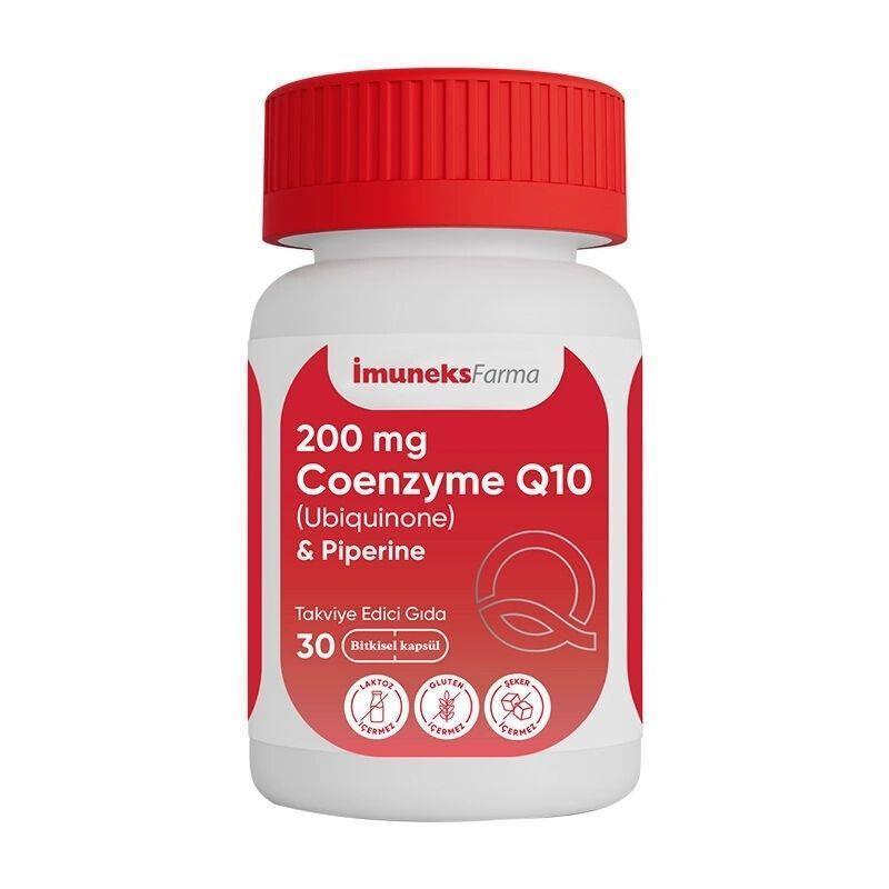 İmuneks Farma Coenzyme Q10 Supplement 200mg - Antioxidant Support for Heart Health & Energy Production