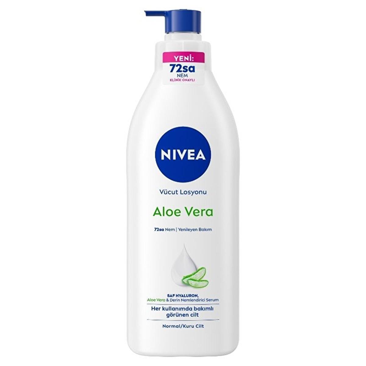 Nivea Aloe Vera 72-Hour Moisturizing Body Lotion for Dry Skin - Long-Lasting Hydration & Softness