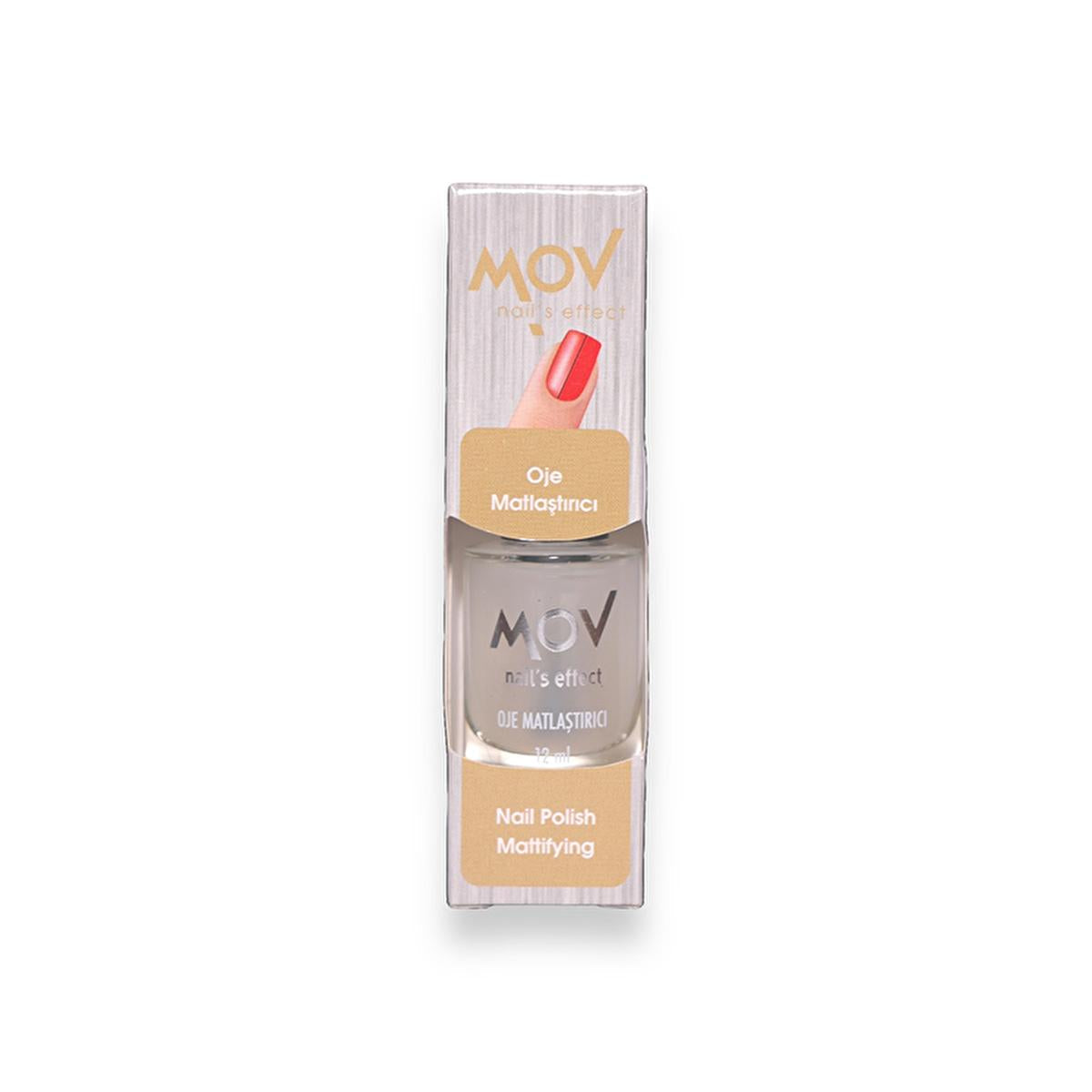 Mov Matte Nail Polish Top Coat - 12 ml - Matte Finish Nail Care Product for Nail Art Styling