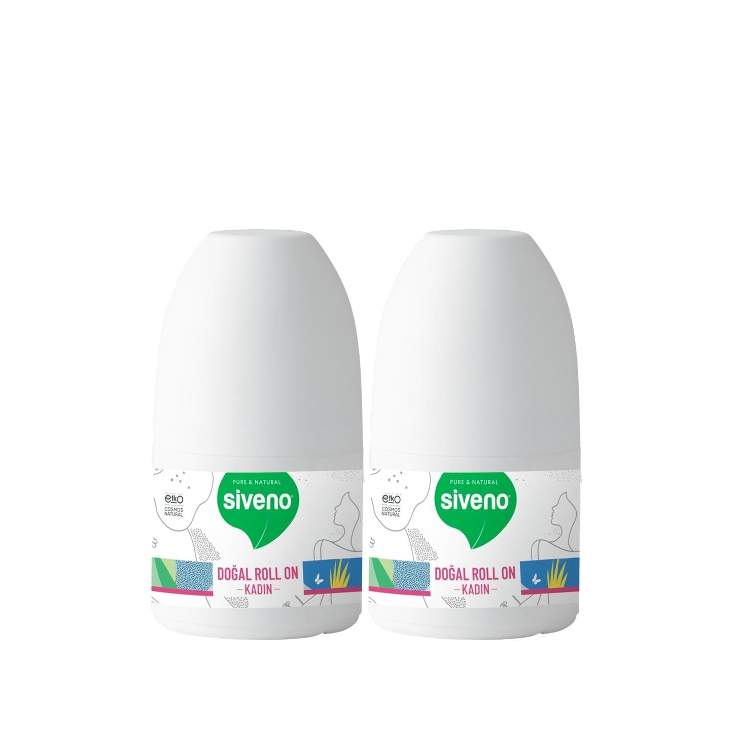 Siveno Natural Roll-On Deodorant for Women - 50ml, 2 Pack - Chemical-Free, Long-Lasting Freshness