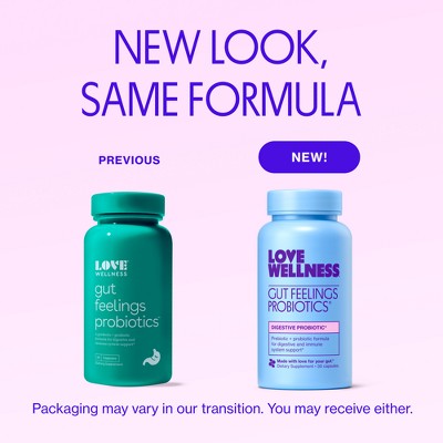 Love Wellness Gut Feelings Probiotics for a Healthy Gut & Immunity 30ct - Imperfect Container - M2G