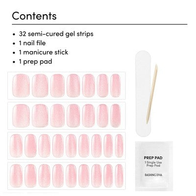 Dashing Diva Glaze Semi-Cured Gel Nail Polish Strips Ballerina Blush 32ct - New - M2G