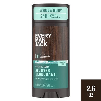 Every Man Jack All Over Solid Deodorant Coastal Surf 2.6oz - New - M2G