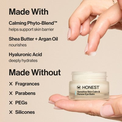 Honest Beauty Calm & Renew Melting Eye Balm with Calming Phyto-Blend 0.5oz - New - M2G
