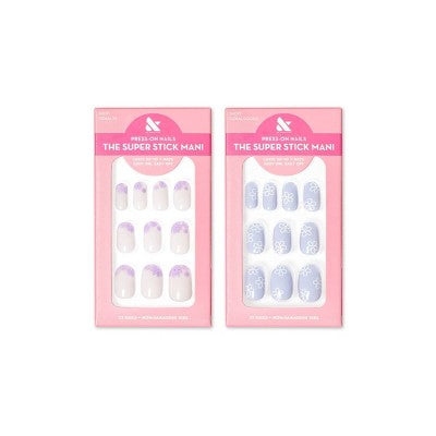 Olive & June Press-On Nails Floral Pack Floral Tip/Floral Doodle 64ct/2pk - New - M2G