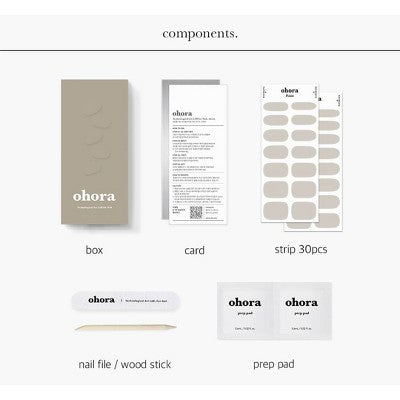 Ohora Gel Nail Basic Line Cream Paper 30ct - New - M2G