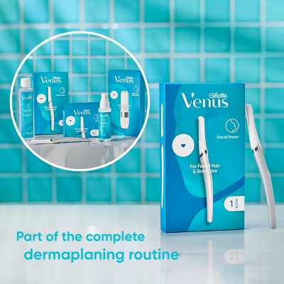 Venus for Facial Hair & Skin Care Exfoliating Dermaplaning Razor + 2 Blade Refills Starter Kit 3ct - New - M2G
