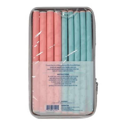 Conair Heatless Spiral Curl Rollers Coral & Teal 18pcs - New - M2G